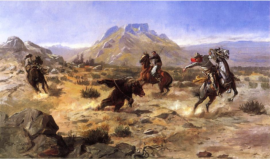 Capturing the Grizzly - Charles Marion Russell Paintings